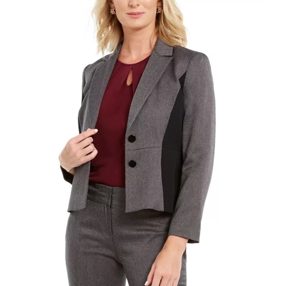 Kasper Two-Button Paneled Blazer